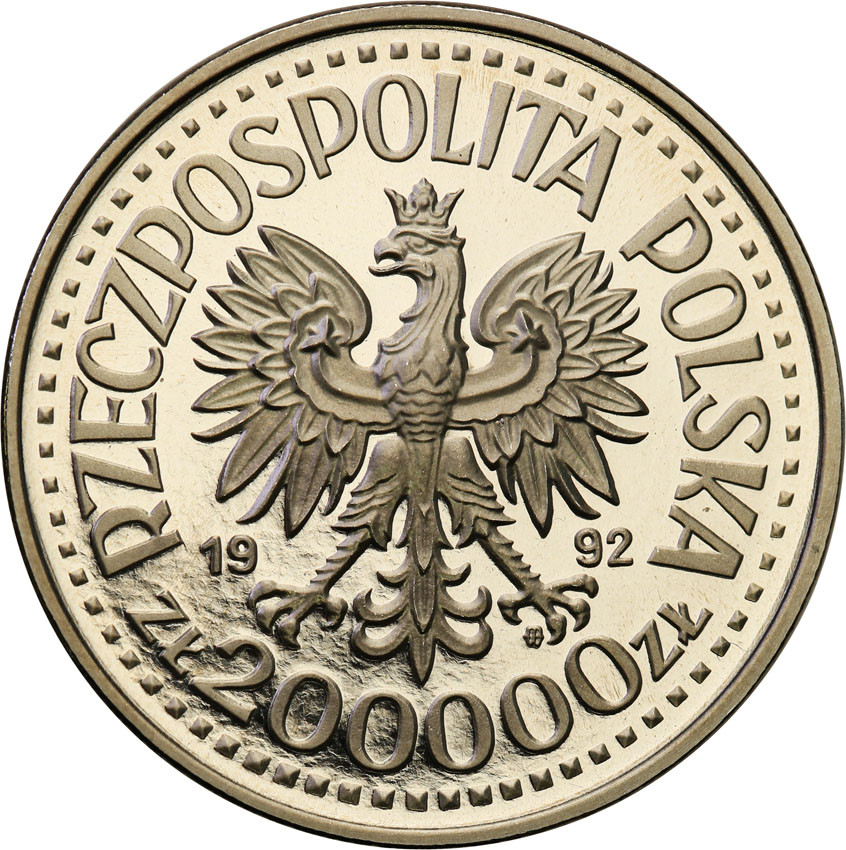 III RP. PRÓBA Nikiel 200 000 złotych 1992 Konwoje